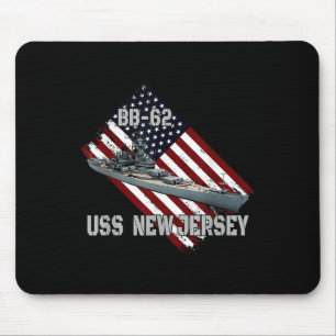Battleship Uss New Jersey Bb-62 & Kampfwarsch Mousepad