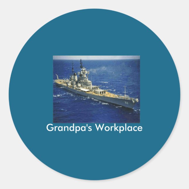 Battleship Uss New Jersey  Runder Aufkleber (Vorderseite)