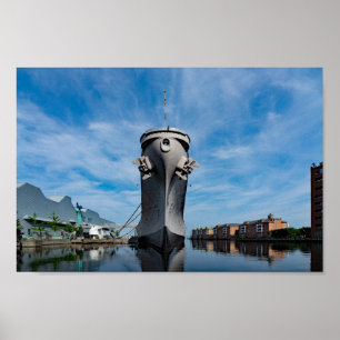 Battleship USS Wisconsin BB-64 Dead Ahead Poster