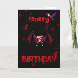 Batty Birthday Blood Bats Goth Emo Alternative Karte