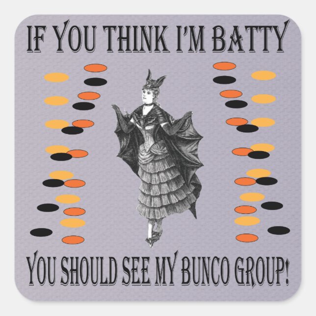 Batty Bunco Quadratischer Aufkleber (Vorderseite)