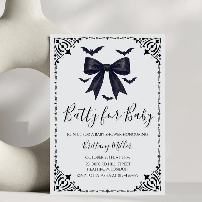 Batty for Baby Halloween Baby Shower Einladung (Von Creator hochgeladen)
