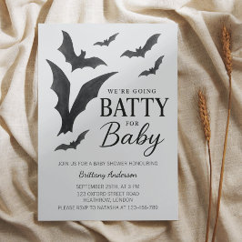 Batty for Baby Halloween Bats Babydusche Einladung