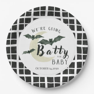 Batty für Baby Herbst Halloween Karo Baby-Party Pappteller