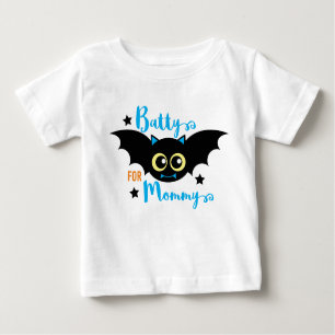 Batty für Mommy Niedlich 1. Halloween Blue Bat Baby T-shirt