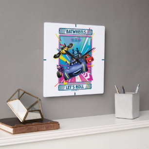 Batwheels™ - Lasst uns fortfahren Quadratische Wanduhr