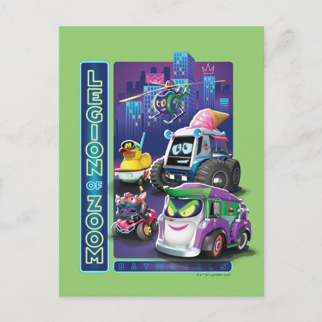 Batwheels™ - Legion des Zooms Postkarte (Vorderseite)