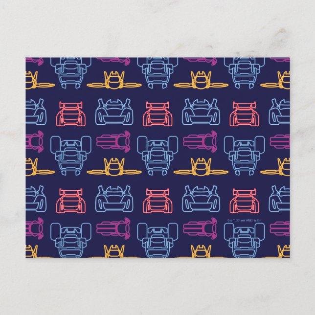 Batwheels™ Neon Kontur Muster Postkarte (Vorderseite)
