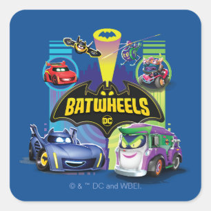 Batwheels™ Vs Legion of Zoom Quadratischer Aufkleber