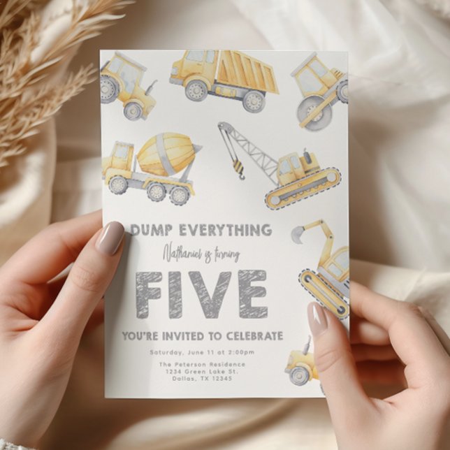 Bau 5. fünfte Geburtstagsparty Einladung (Von Creator hochgeladen)