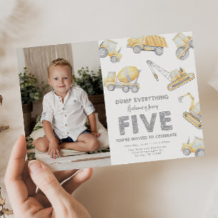 Bau 5. fünfte Geburtstagsparty Einladung