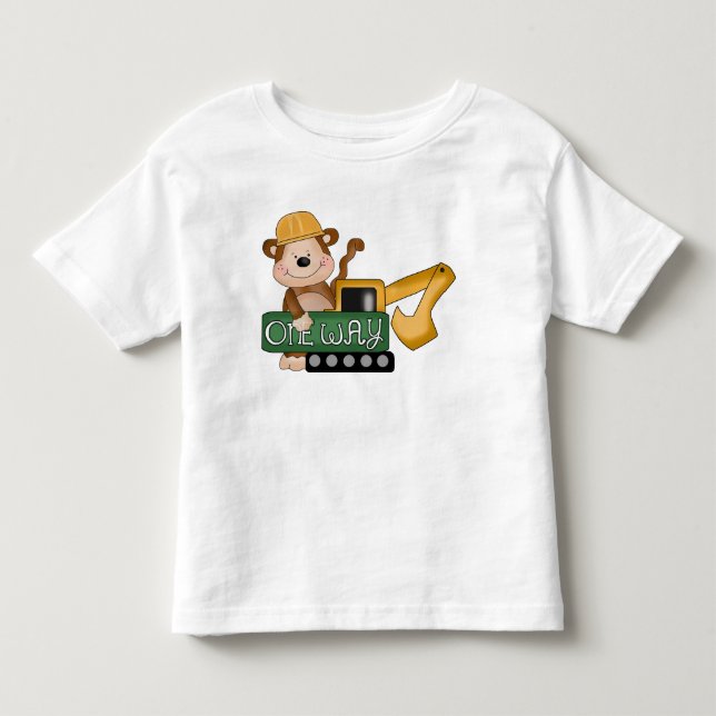 Bau-Affe-Cartoon-Kleinkind-T - Shirt (Vorderseite)