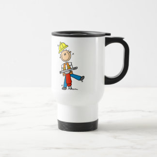 Bau-Arbeitskraft mit der Jack-Hammer-Tasse Reisebecher