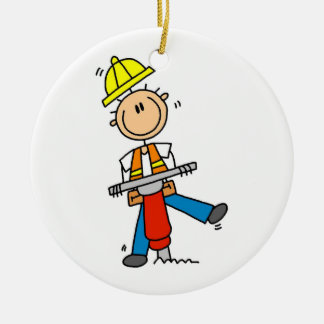 Bau-Arbeitskraft mit Jack-Hammer-Geschenken Keramikornament