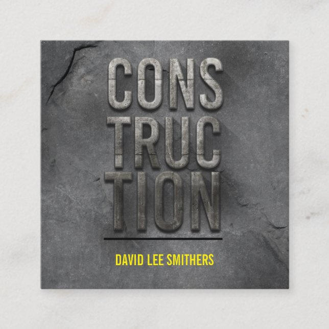 Bau/Auftragnehmer Quadratische Visitenkarte (Vorderseite)