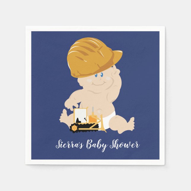 Bau Baby Boy Dusche Custom Napkins Serviette (Vorderseite)