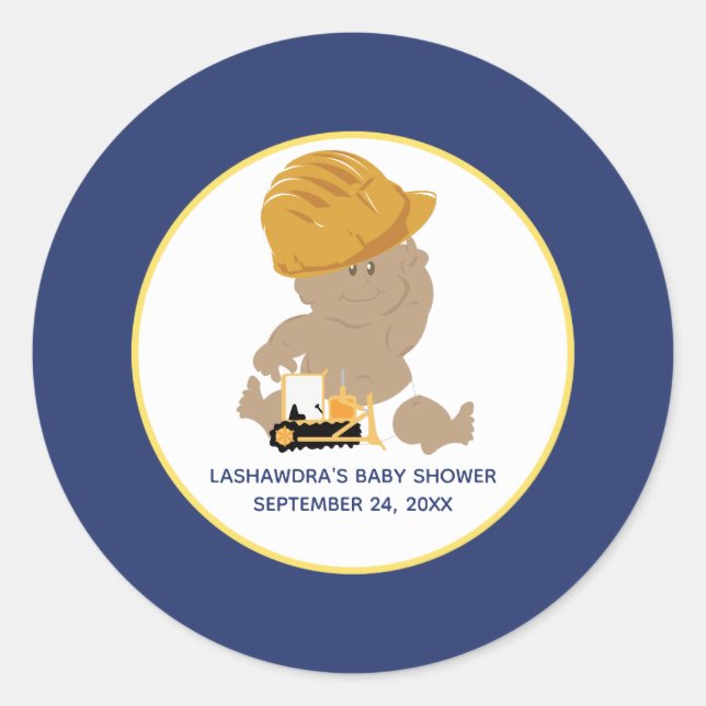 Bau Baby Dusche Gefälligkeitsaufkleber Runder Aufkleber (Vorderseite)