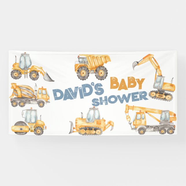 Bau Baby-Duschkabine LKW Party Banner (Horizontal)