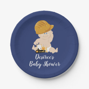 Bau-Baby-Planierraupen-Babyparty Pappteller