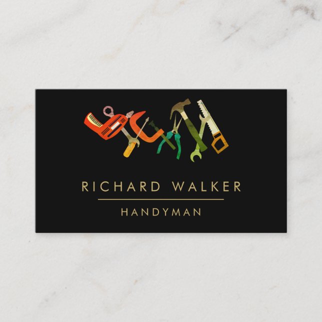 Bau bearbeitet Heimwerker-roten schwarzen Tischler Visitenkarte (Vorderseite)