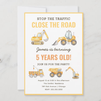 Bau Birthday Dump Truck Party Einladung