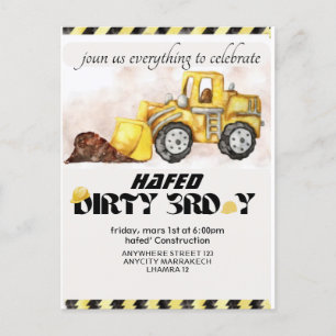 Bau Birthday Einladung Editable Dump Tru