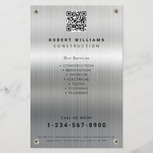 Bau-Builder Metal QR Code Business Flyer