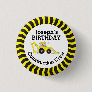 Bau-Crewjungen-Geburtstags-Abzeichen Button