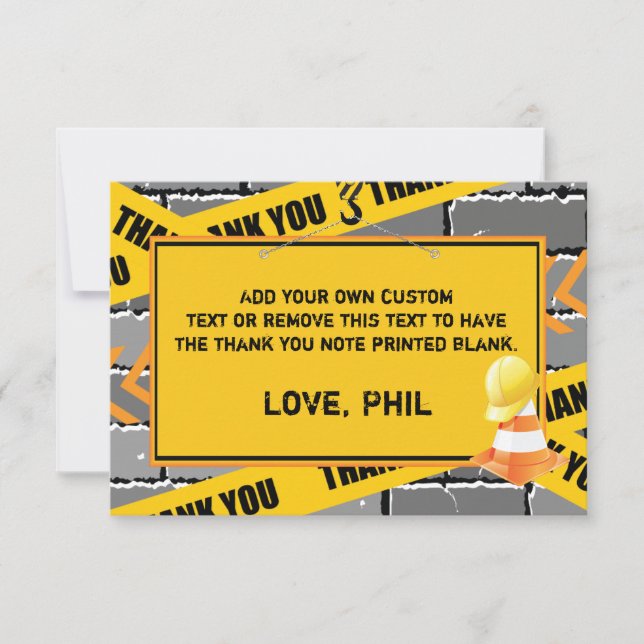 Bau dankt Ihnen Karten (Vorderseite)