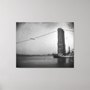 Bau der Brooklyn Bridge-Fotografie Leinwanddruck