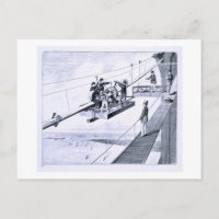 Bau der Brooklyn Bridge, New York (litho)
