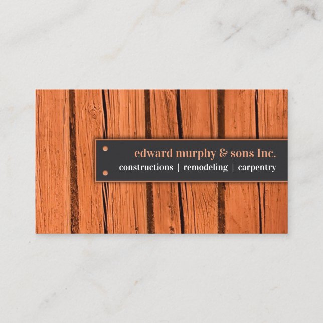 Bau der Carpentry Business Card Visitenkarte (Vorderseite)