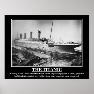 Bau der Titanic 1909 Vintage Bild Poster