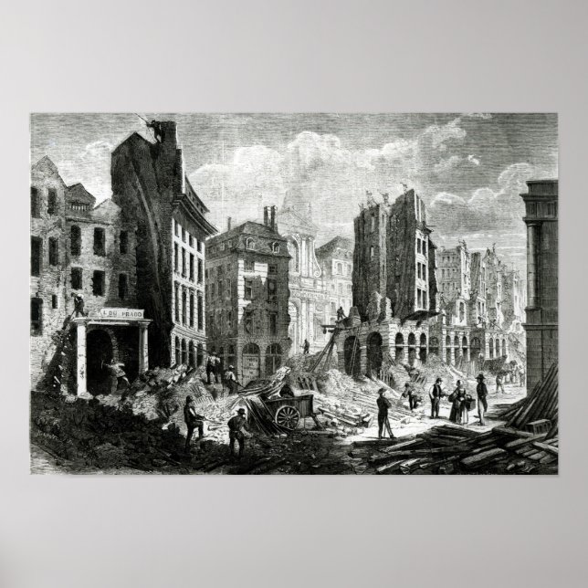 Bau des Boulevard de Sebastopol Poster (Vorne)