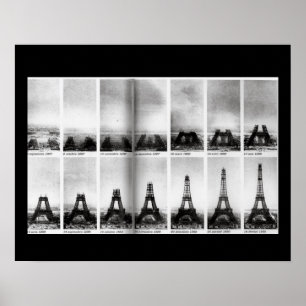 Bau des Eiffelturm-Plakats Poster