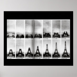 Bau des Eiffelturmplakats Poster