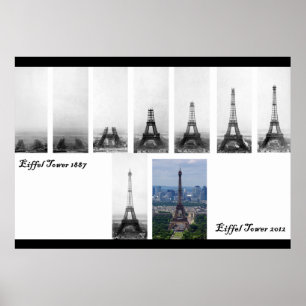Bau des Eiffelturms 1887 Poster
