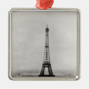 Bau des Eiffelturms Silbernes Ornament