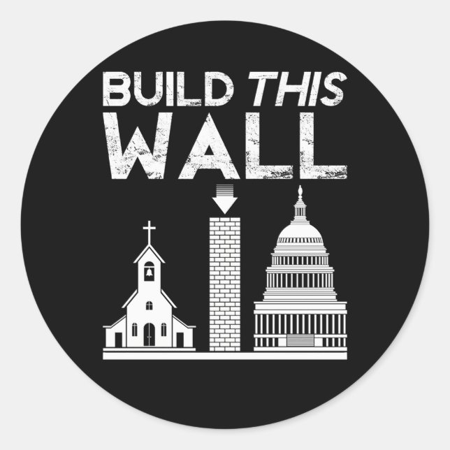 Bau dieser Mauer Trennung von Kirche und Staat USA Runder Aufkleber (Vorderseite)