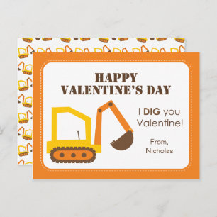 Bau-Digger-Klassenvalentine Feiertagspostkarte