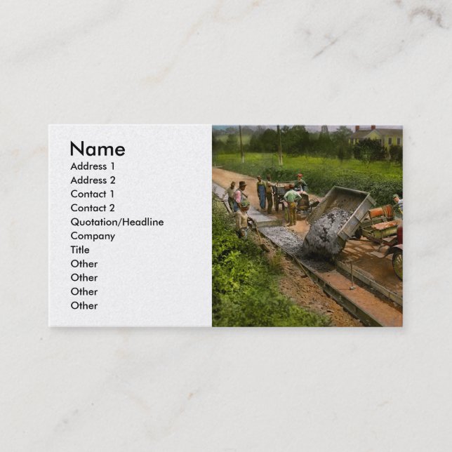 Bau - Dumping erleichtert 1925 Visitenkarte (Vorderseite)