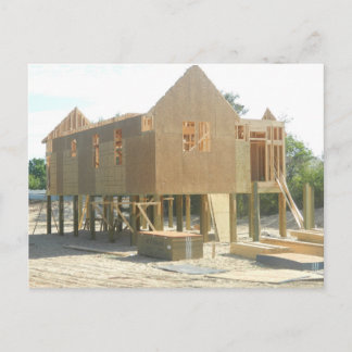 Bau eines Beach House Postkarte
