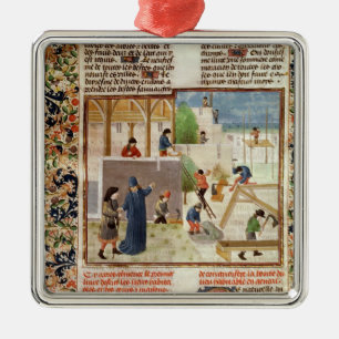 Bau eines Hauses Silbernes Ornament