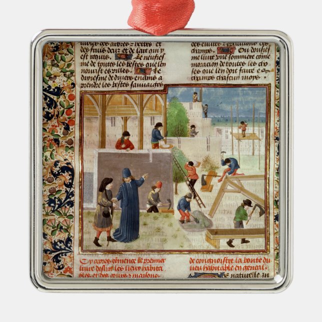 Bau eines Hauses Silbernes Ornament (Vorne)