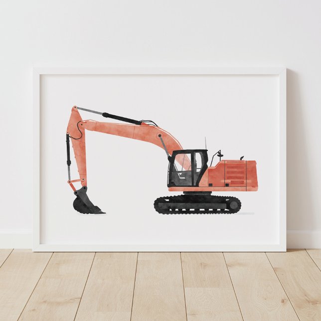 Bau eines roten Baggers Kids Room Decke Poster (Von Creator hochgeladen)
