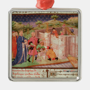 Bau eines Schlosses Silbernes Ornament
