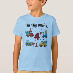 Bau-Fahrzeug-4. Geburtstags-T - Shirts