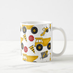 Bau-Fahrzeuge, Spaß 11-Unze-klassische weiße Tasse