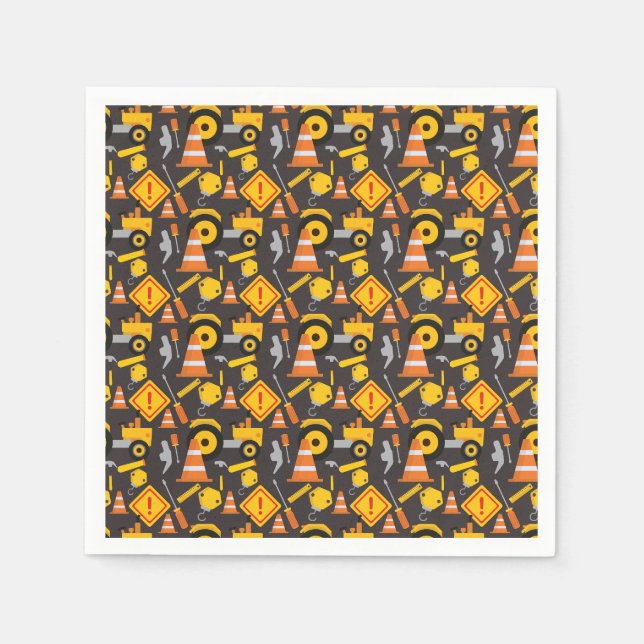 Bau Geburtstag Schlichtes Party Napkins Serviette (Vorderseite)