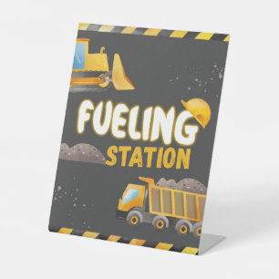 Bau - Geburtstag - Tankstelle Sockelschild